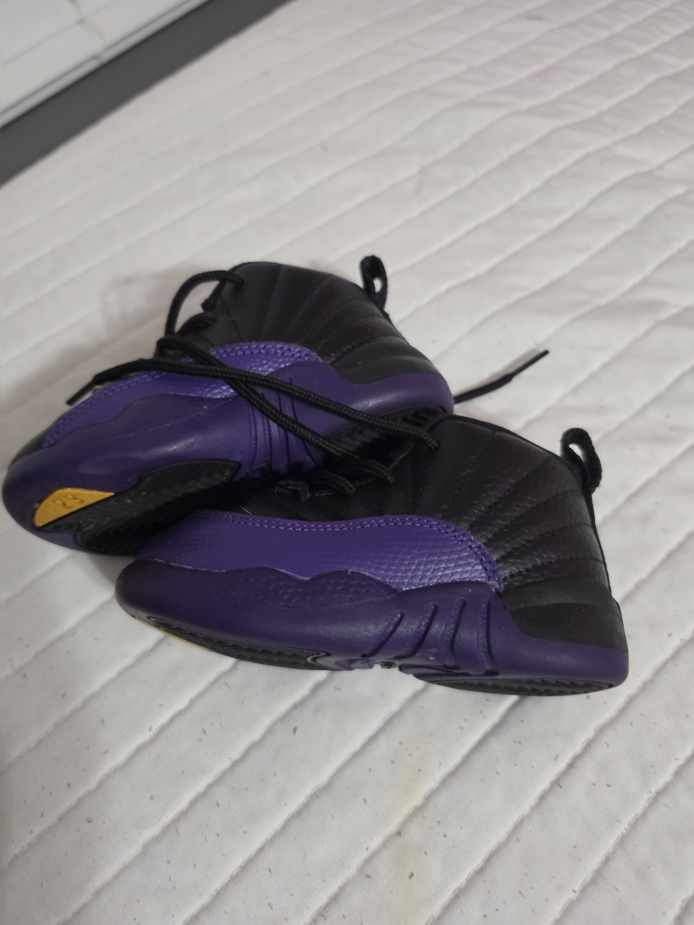 Jordan Kids Black and Purple High-Top Sneakers